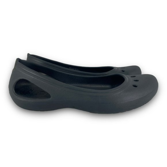 Crocs Kadee Ballets Flats 11215 Slip On Iconic Comfort Cushioned Black Women 7 - Picture 1 of 10
